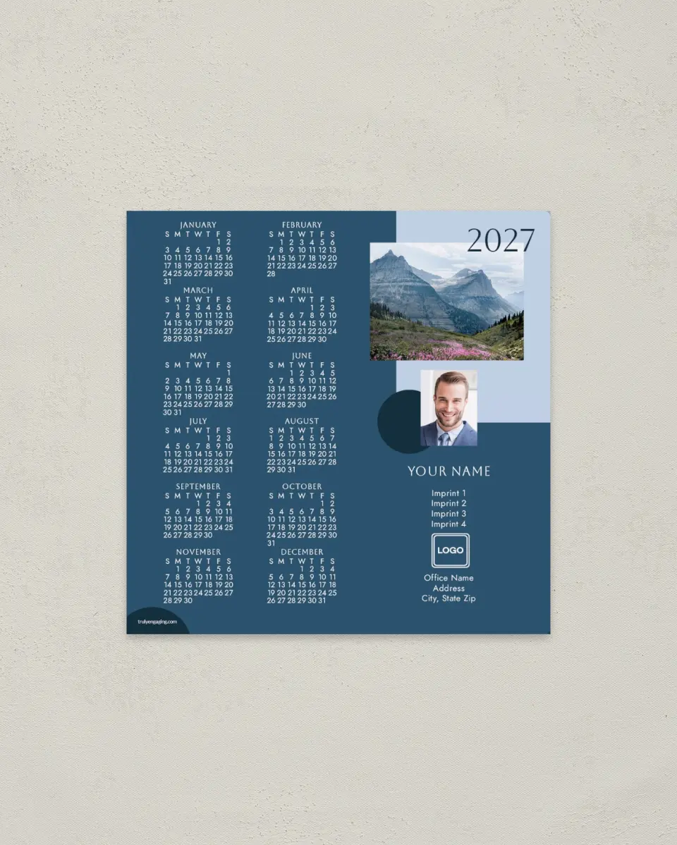 This is a 5½" x 5½" Full Magnet Calendar called Scenic Spot printed in full color with a Standard Gloss finish