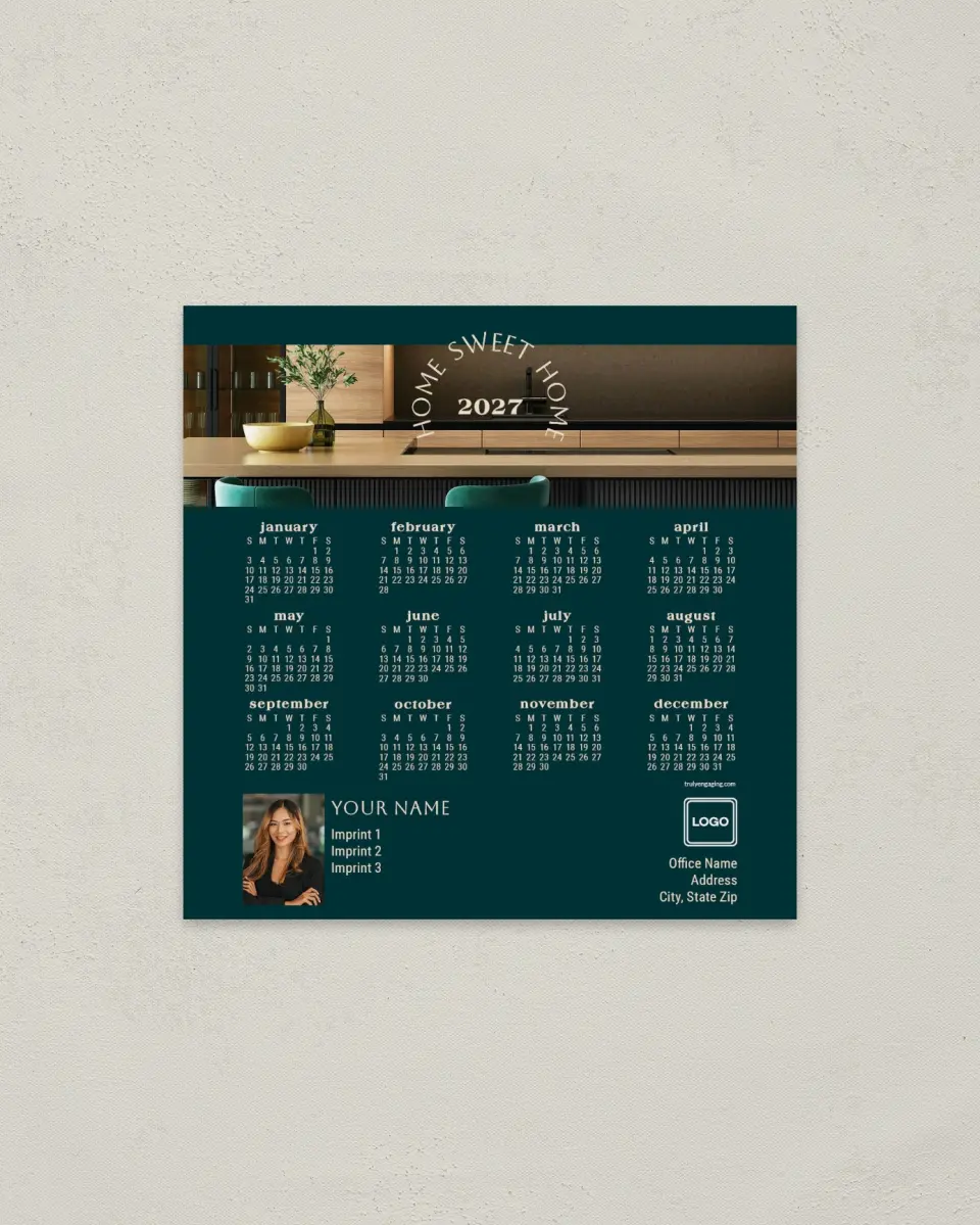 This is a 5½" x 5½" Full Magnet Calendar called Interior Inspiration printed in full color with a Standard Gloss finish