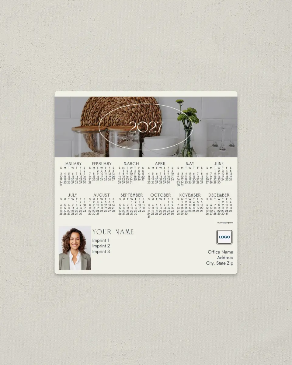 This is a 5½" x 5½" Full Magnet Calendar called Nest & Nurture printed in full color with a Standard Gloss finish