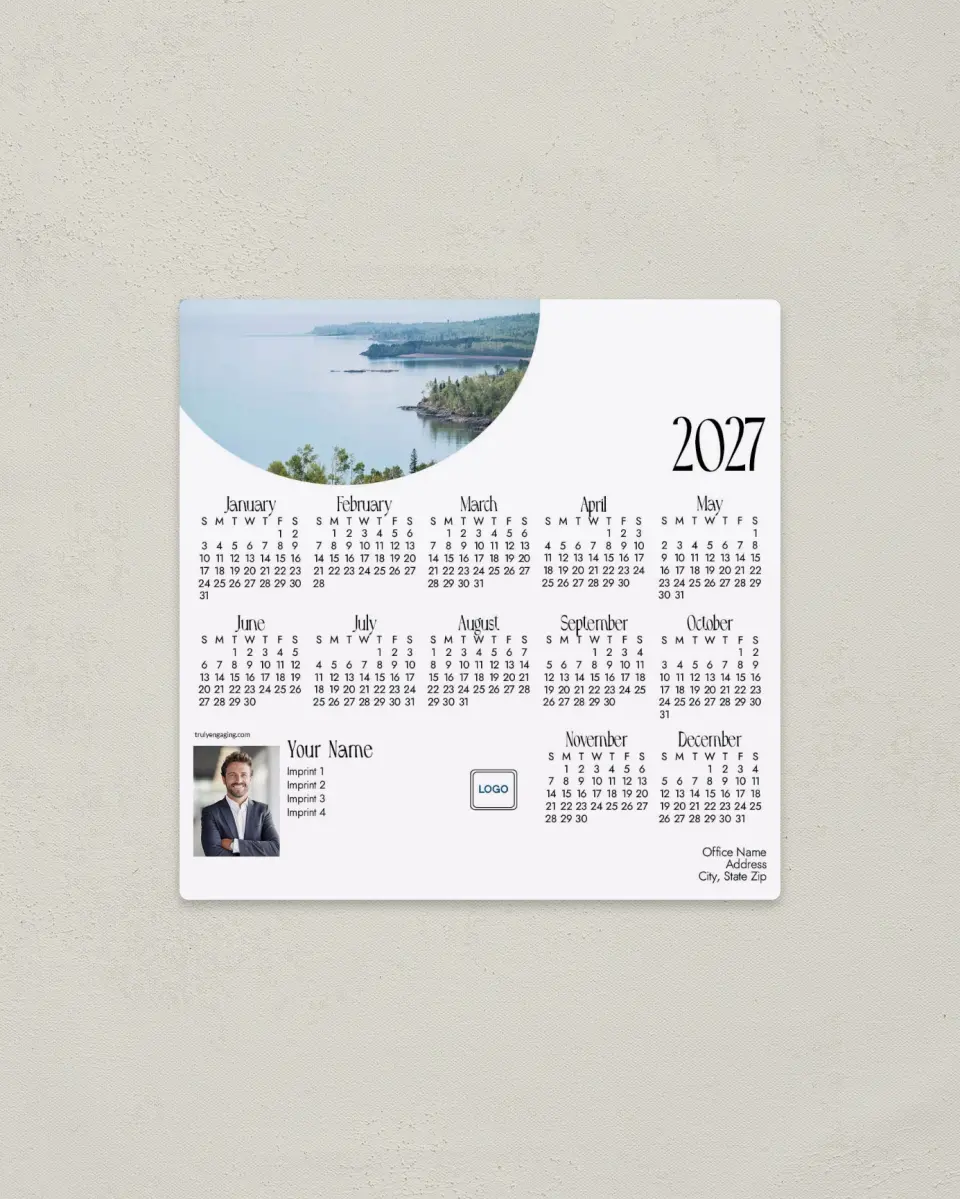 This is a 5½" x 5½" Full Magnet Calendar called Great Lake printed in full color with a Standard Gloss finish