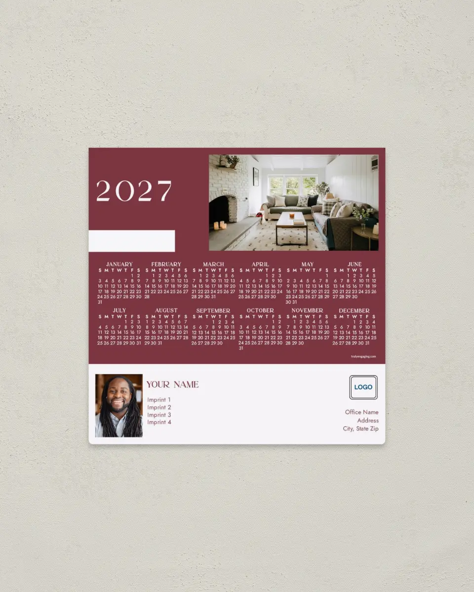 This is a 5½" x 5½" Full Magnet Calendar called Perfect Place printed in full color with a Standard Gloss finish