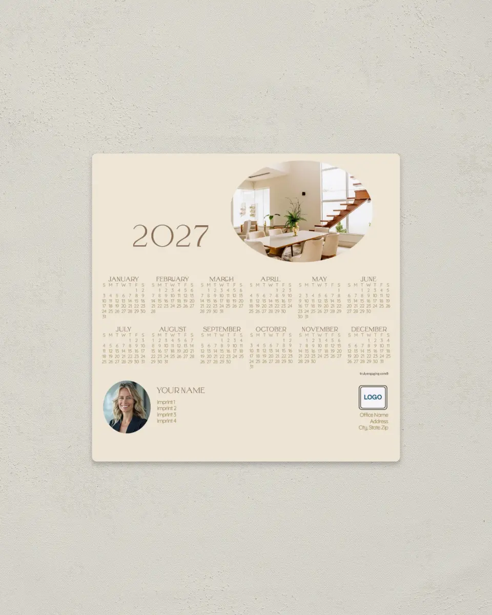 This is a 5½" x 5½" Full Magnet Calendar called Sweet Abode printed in full color with a Standard Gloss finish