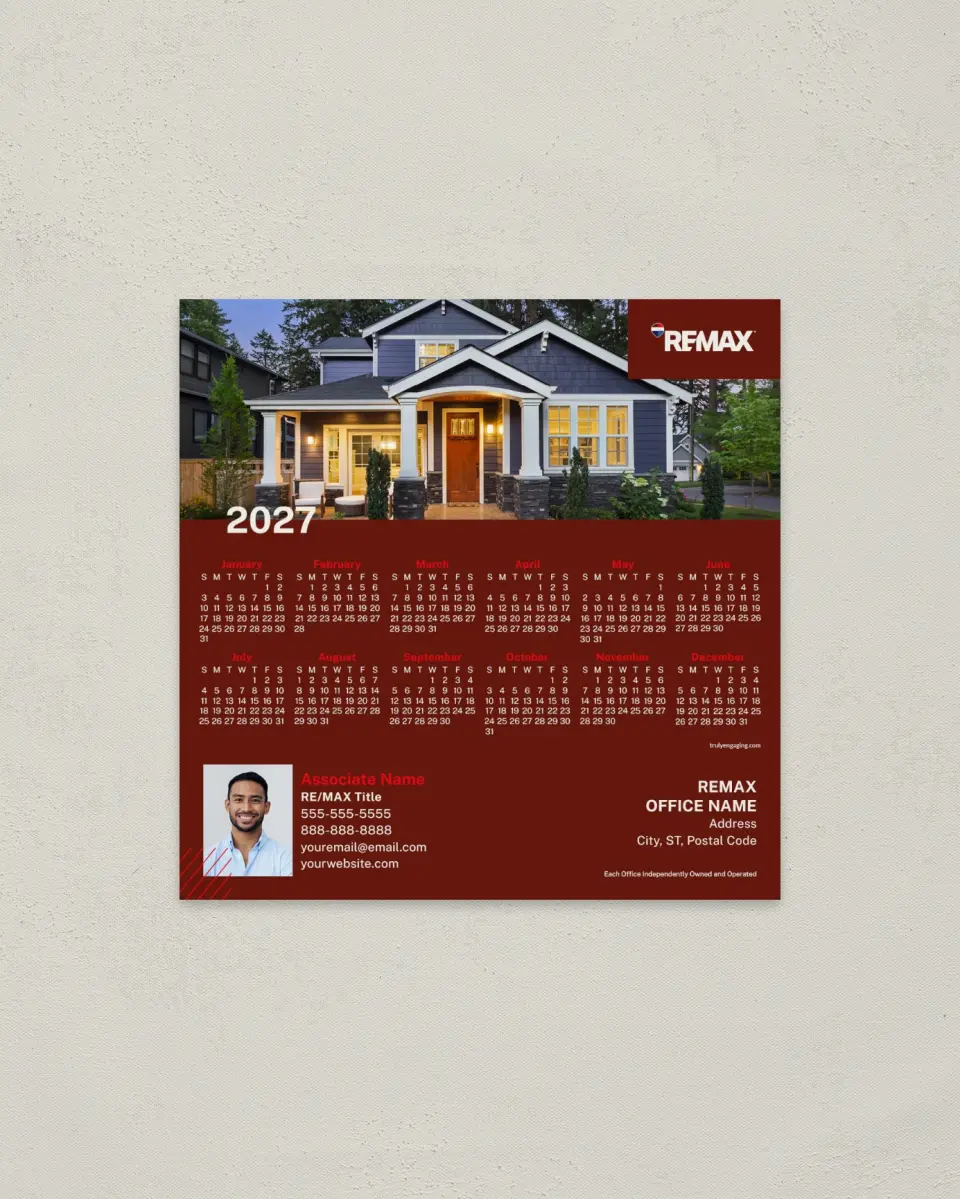 This is a 5½" x 5½" REMAX Calendar called REMAX Modern Edge printed in full color with a Standard Gloss finish