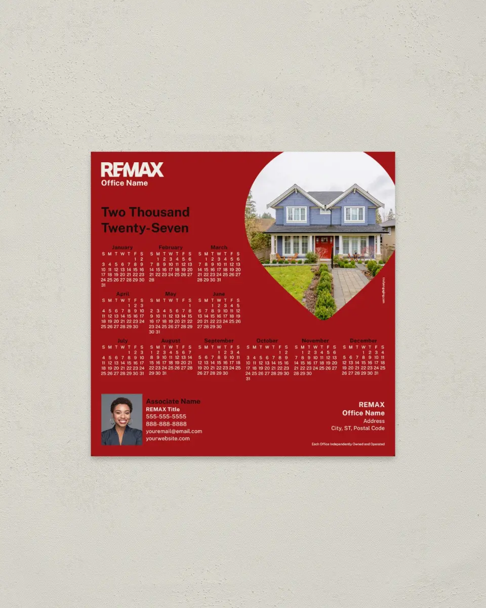 This is a 5½" x 5½" REMAX Calendar called REMAX Local Lens printed in full color with a Standard Gloss finish