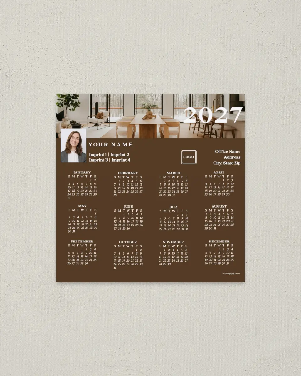 This is a 5½" x 5½" Full Magnet Calendar called Scandinavian Haven printed in full color with a Standard Gloss finish