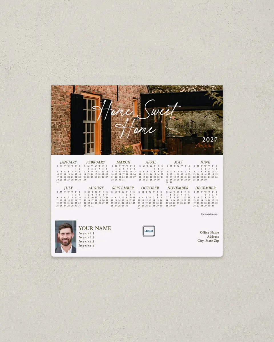 This is a 5½" x 5½" Full Magnet Calendar called Day By Day printed in full color with a Standard Gloss finish