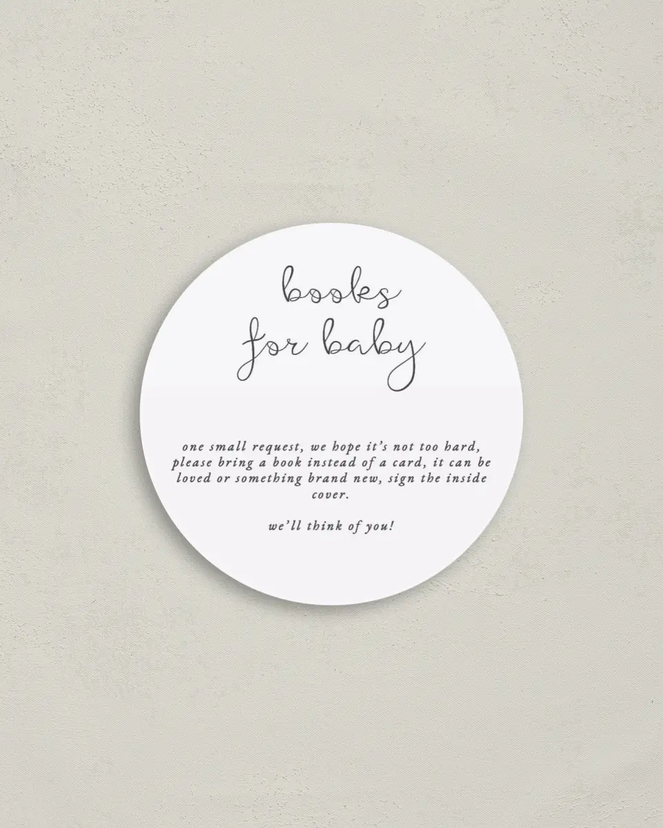 This is a 4" x 4" Details Card called Baby in Bloom printed in full color on Luxe Satin (coated) paper