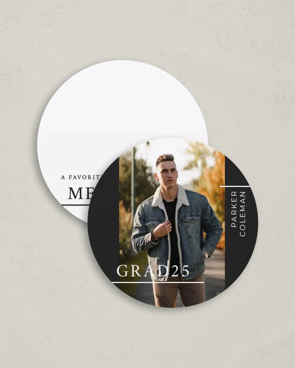 This is a 4" x 4" Share a Memory Card called Simply Lined printed in full color on Luxe Satin (coated) paper
