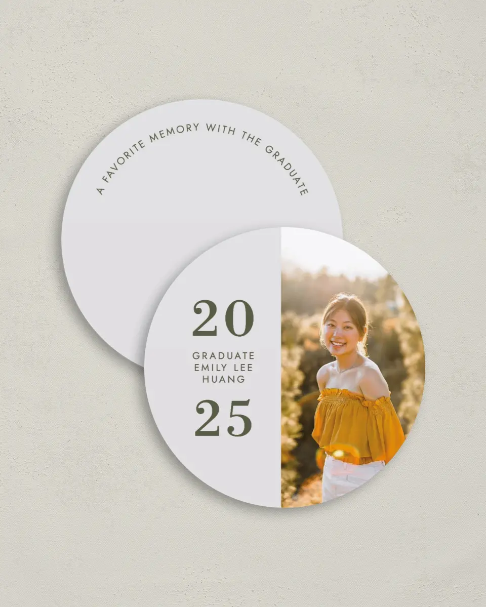 This is a 4" x 4" Share a Memory Card called Star Student printed in full color on Luxe Satin (coated) paper