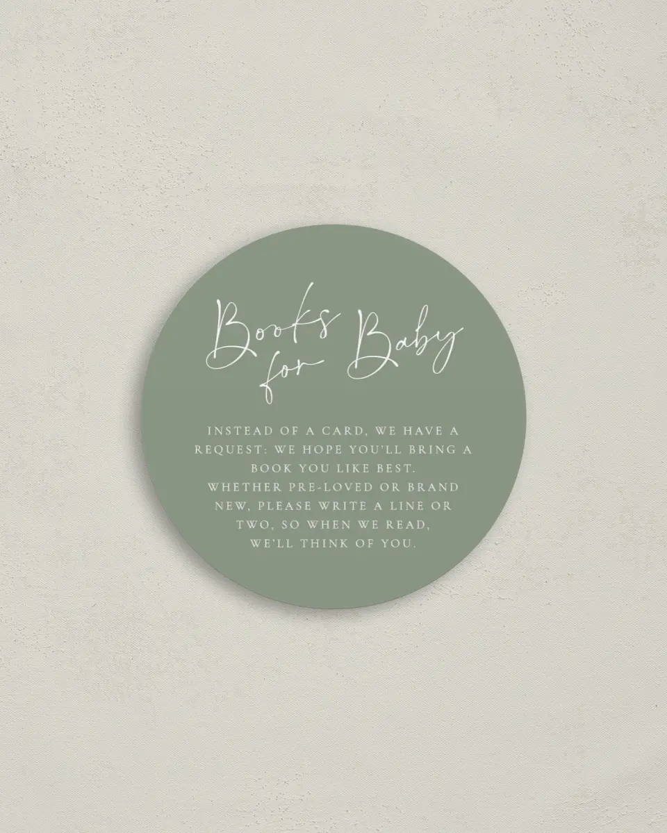 This is a 4" x 4" Details Card called Oh Baby printed in full color on Luxe Satin (coated) paper