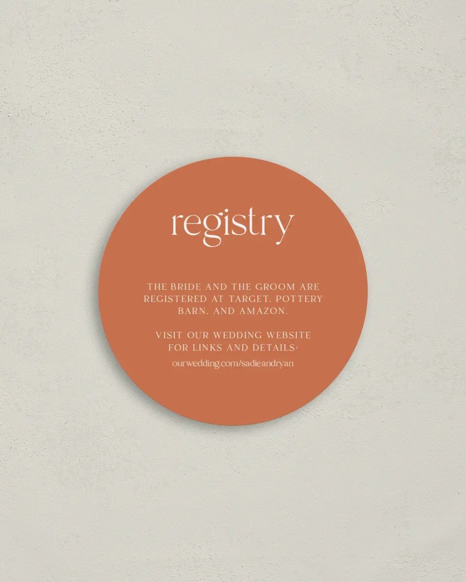 This is a 4" x 4" Registry Card called Calm Case printed in full color on Luxe Satin (coated) paper