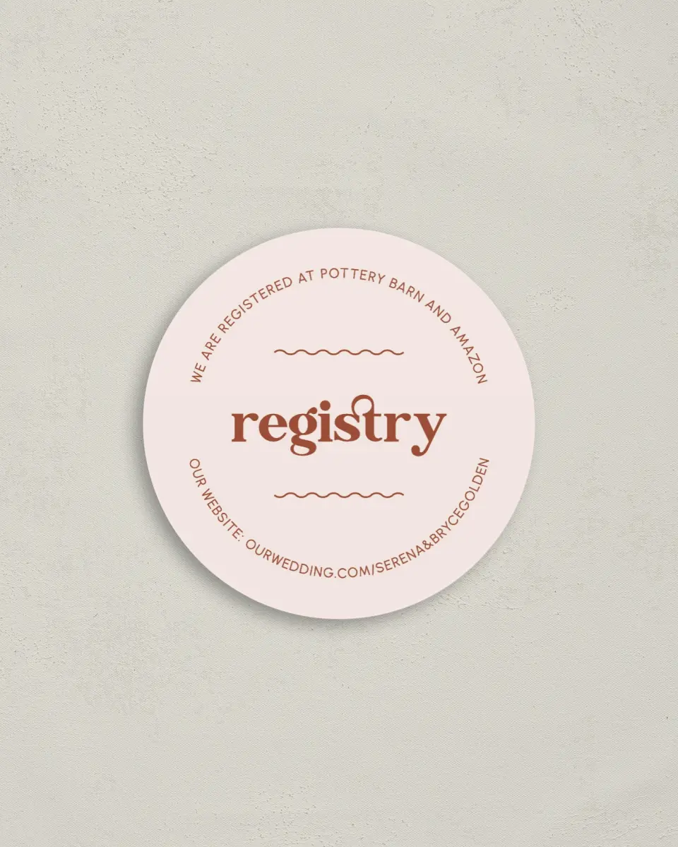 This is a 4" x 4" Registry Card called Fresh Face printed in full color on Luxe Satin (coated) paper