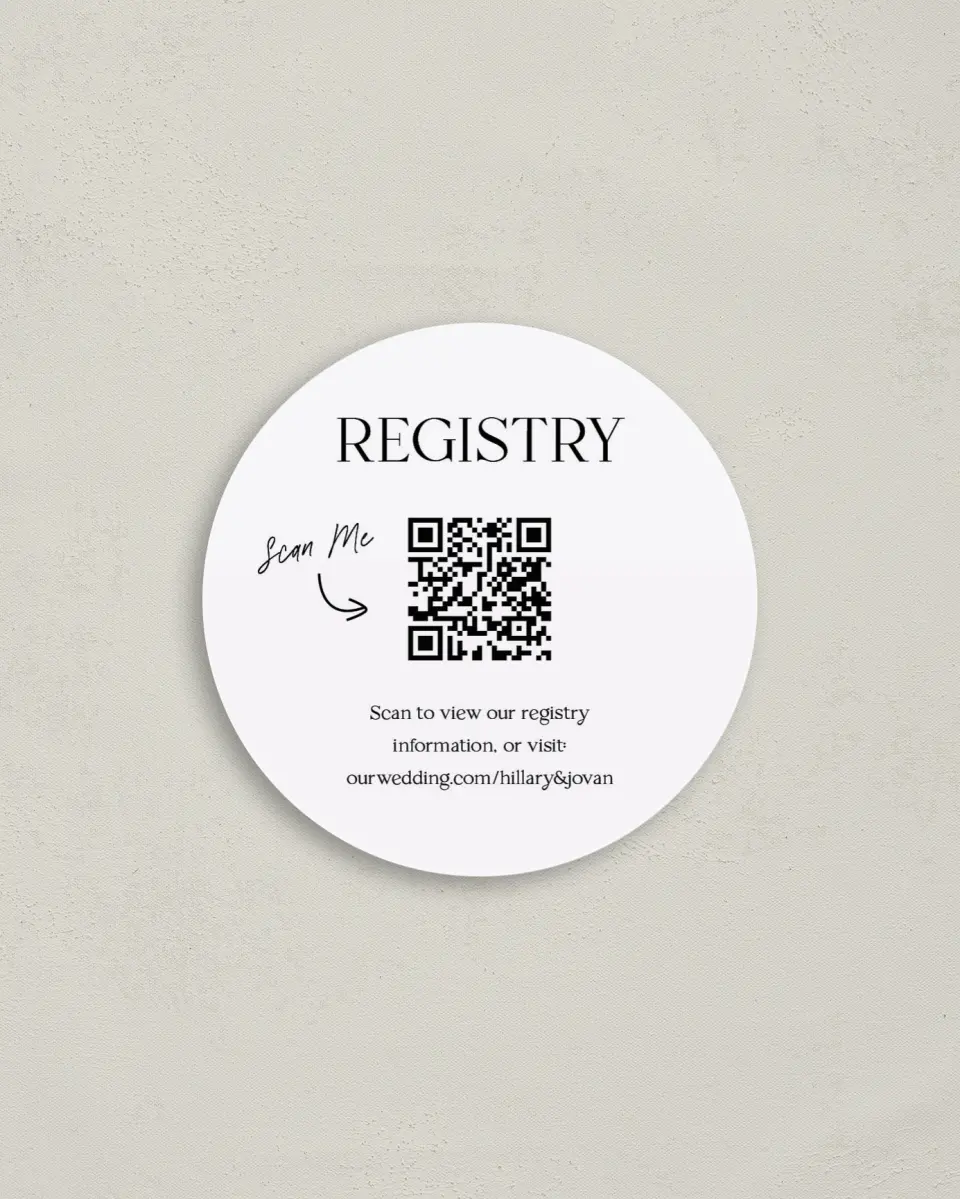 This is a 4" x 4" Registry Card called Traditional Case printed in full color on Luxe Satin (coated) paper