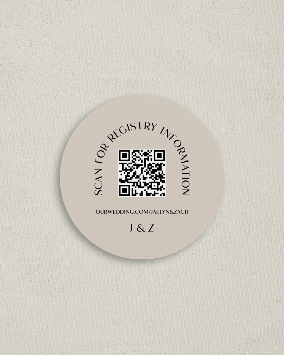 This is a 4" x 4" Registry Card called Clear Arc printed in full color on Luxe Satin (coated) paper