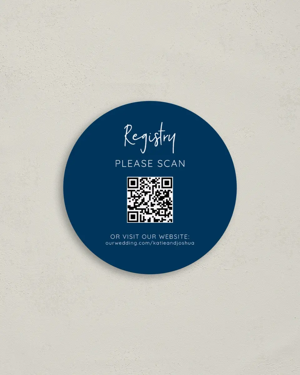This is a 4" x 4" Registry Card called Classic Charm printed in full color on Luxe Satin (coated) paper