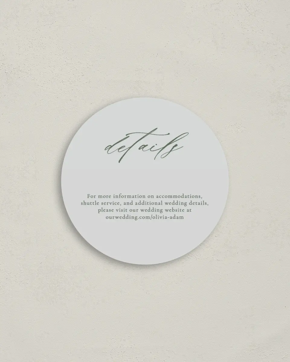 This is a 4" x 4" Details Card called Whisper Words printed in full color on Luxe Satin (coated) paper