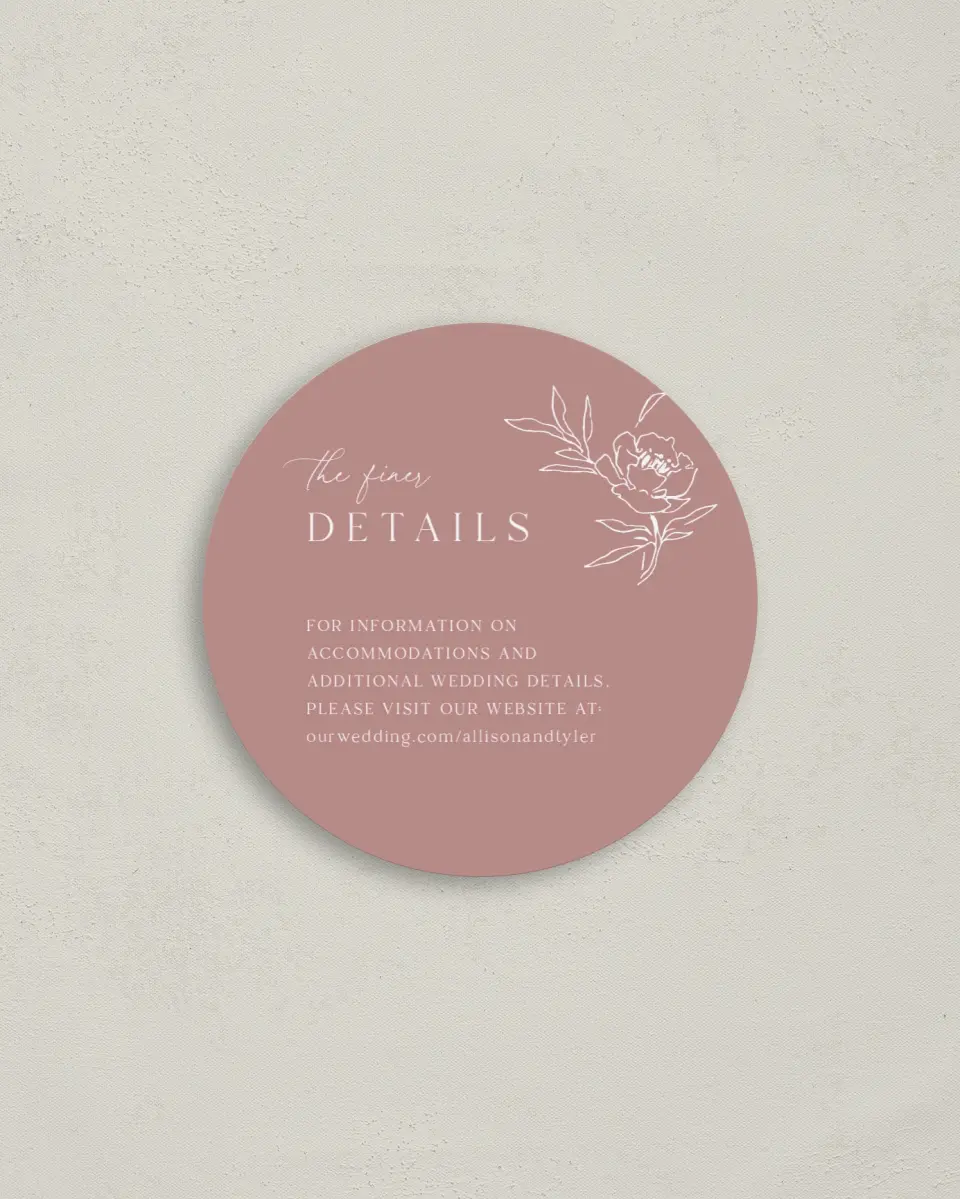 This is a 4" x 4" Details Card called Rose Bloom printed in full color on Luxe Satin (coated) paper