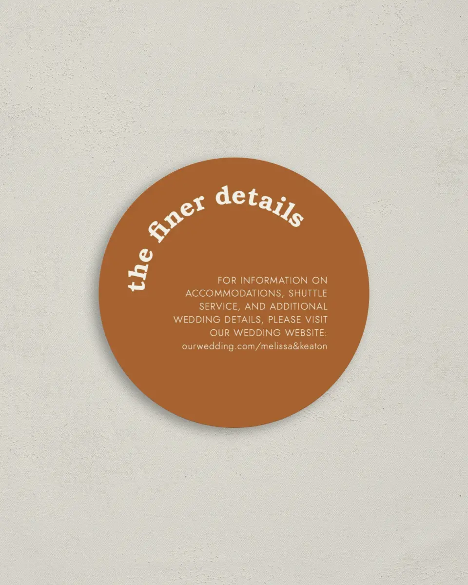 This is a 4" x 4" Details Card called Charming Clarity printed in full color with Silver foil on Luxe Satin (coated) paper