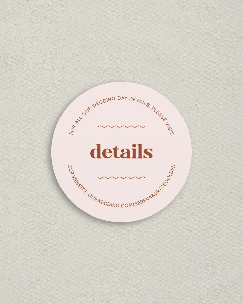 This is a 4" x 4" Details Card called Fresh Face printed in full color with Gold foil on Luxe Satin (coated) paper