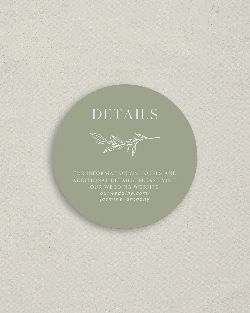 This is a 4" x 4" Details Card called Delicate Twig printed in full color on Luxe Satin (coated) paper