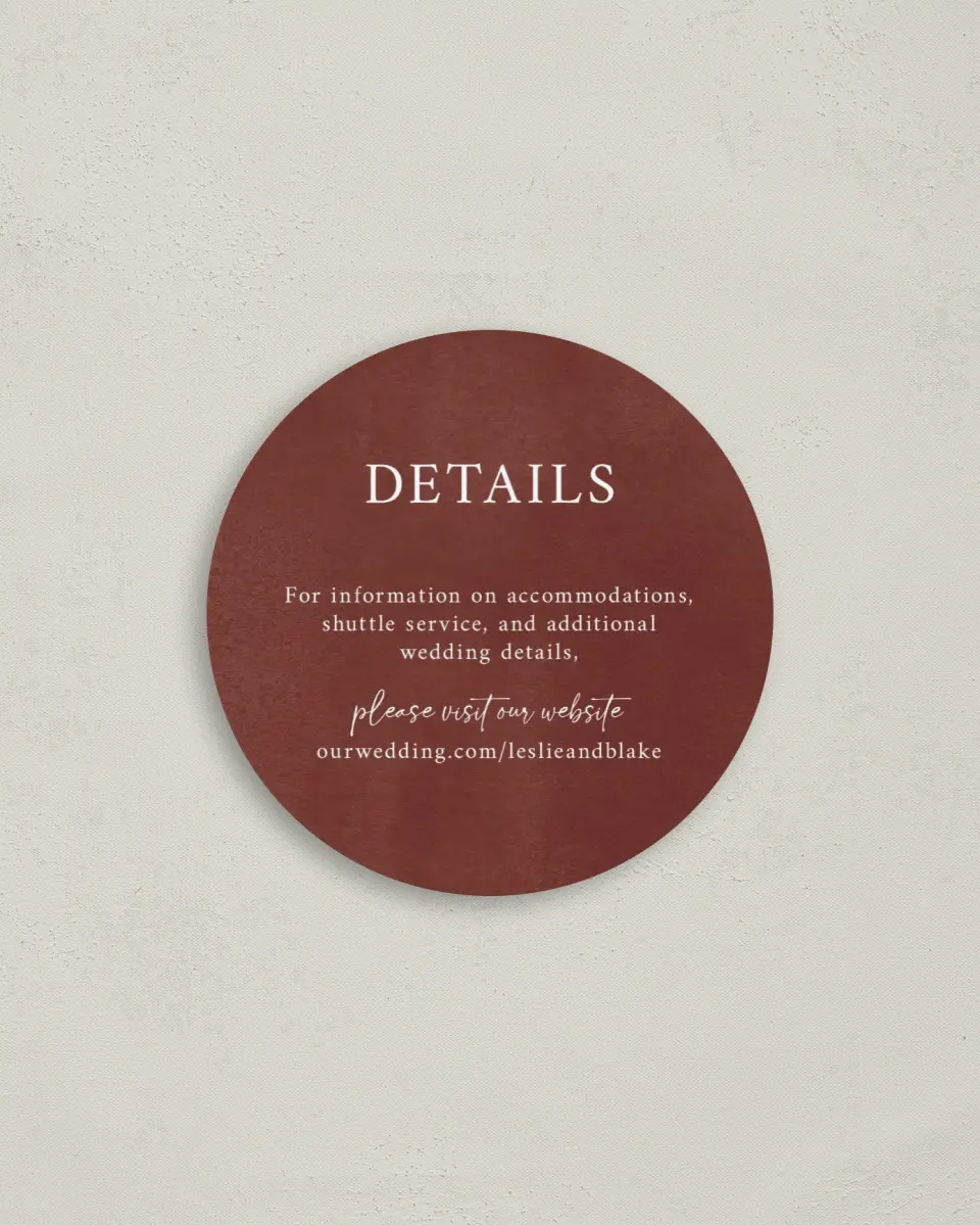 This is a 4" x 4" Details Card called Plain Rustic printed in full color on Luxe Satin (coated) paper
