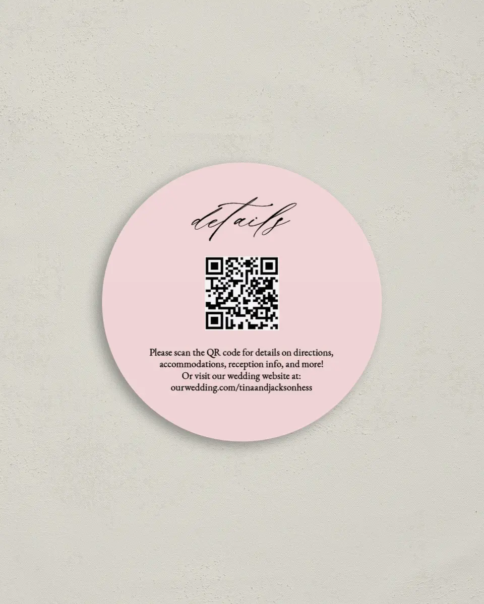This is a 4" x 4" Details Card called Soft Scrawl printed in full color on Luxe Satin (coated) paper