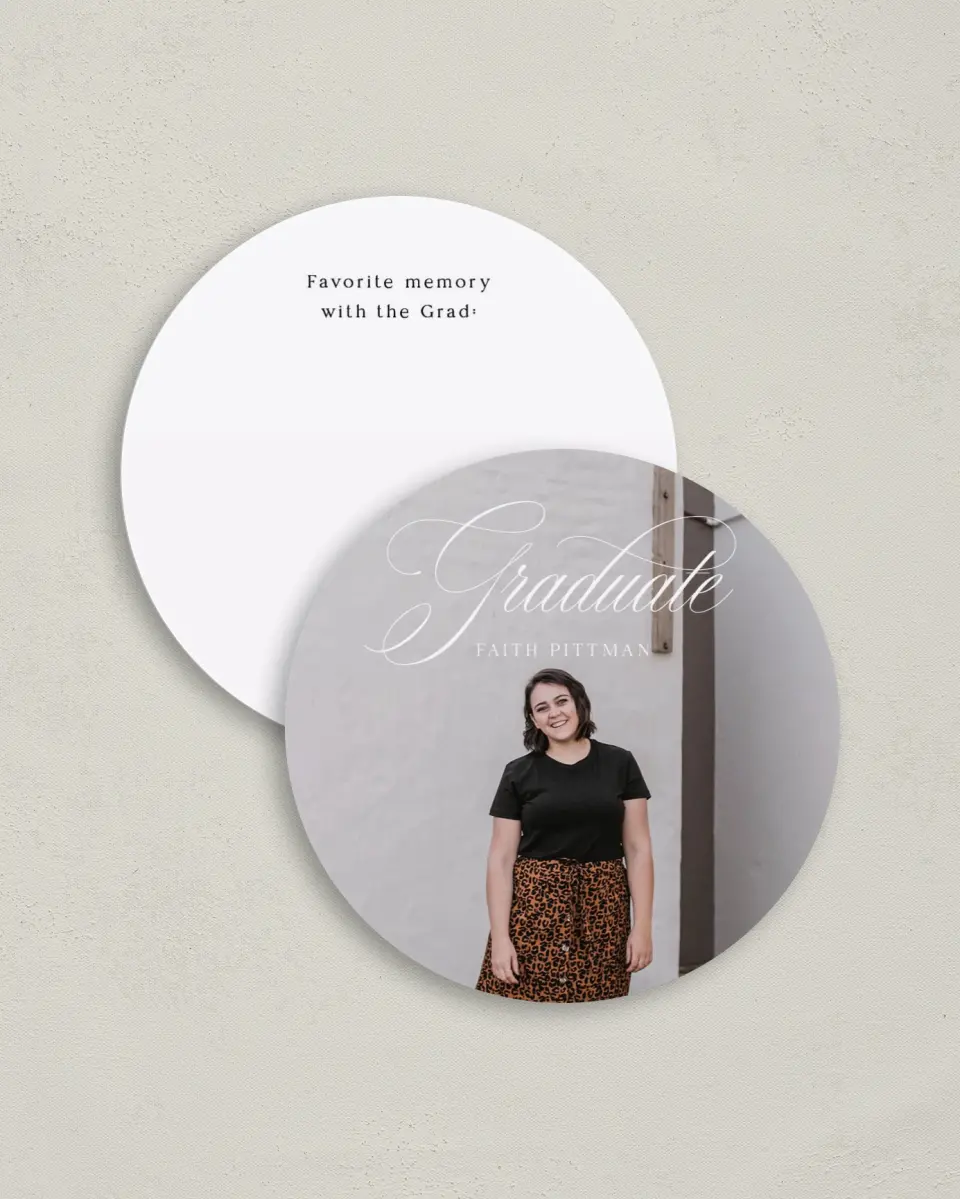 This is a 4" x 4" Share a Memory Card called Class Elegance printed in full color on Luxe Satin (coated) paper