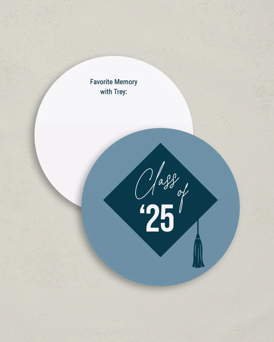 This is a 4" x 4" Share a Memory Card called Scholarly Style printed in full color on Luxe Satin (coated) paper