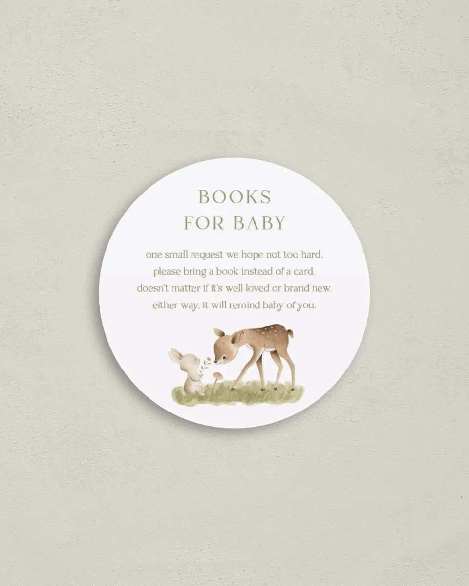 This is a 4" x 4" Details Card called Woodland Wonder printed in full color with Gold foil on Luxe Satin (coated) paper