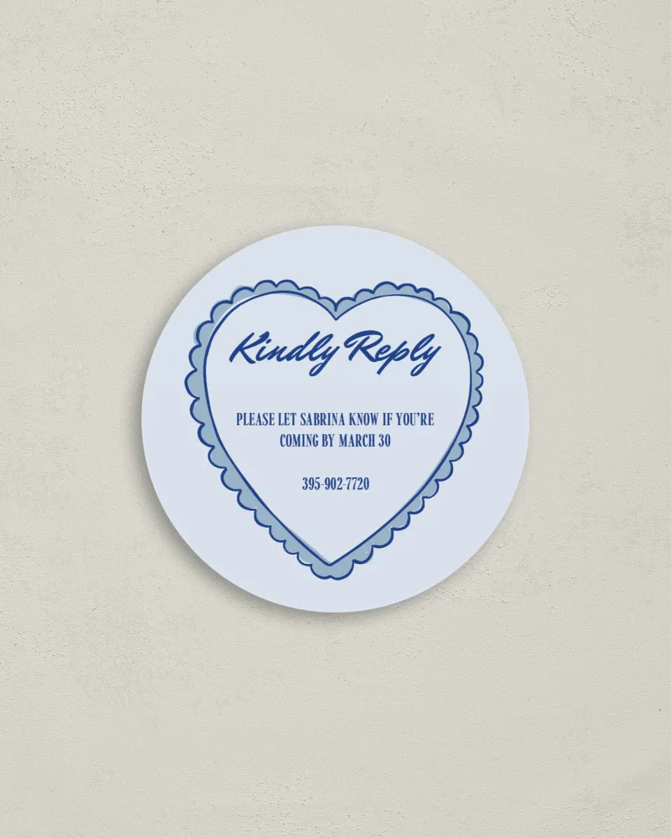 This is a 4" x 4" Bachelorette Party Thank You Card called Something Blue Before I Do printed in full color on Luxe Satin (coated) paper