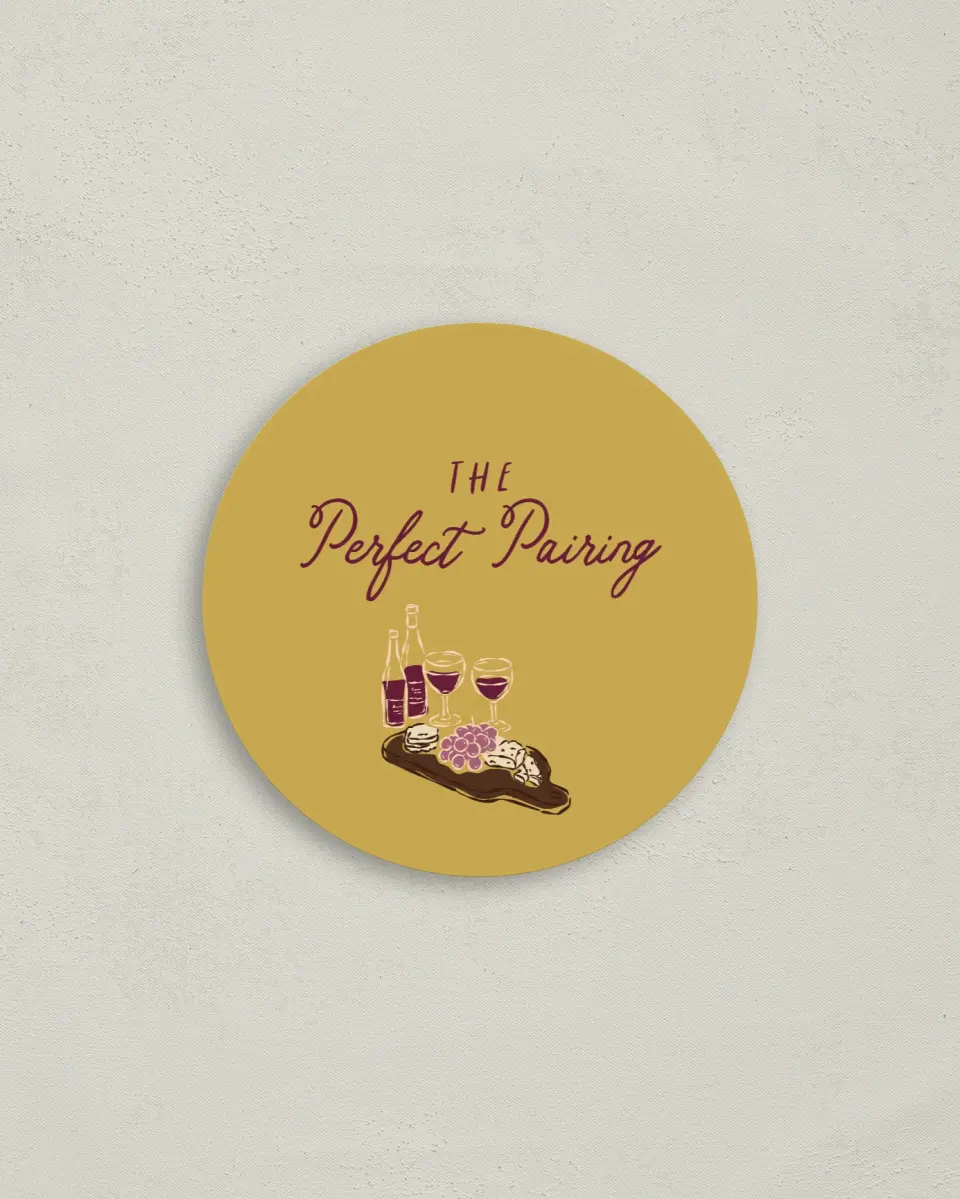 This is a 4" x 4" Bachelorette Party Thank You Card called The Perfect Pairing printed in full color on Luxe Satin (coated) paper