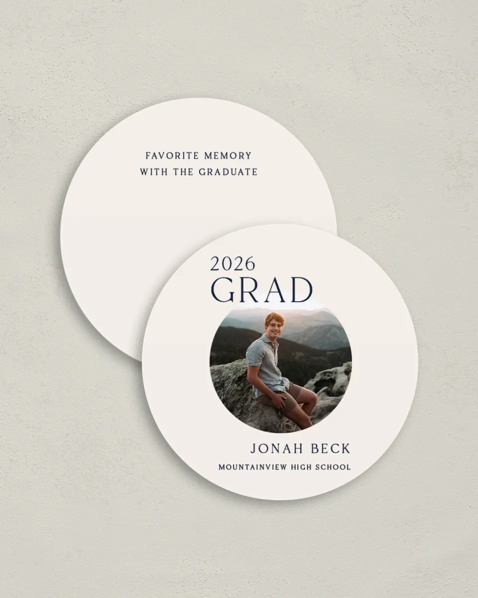 This is a 4" x 4" Share a Memory Card called We Did It printed in full color on Luxe Satin (coated) paper