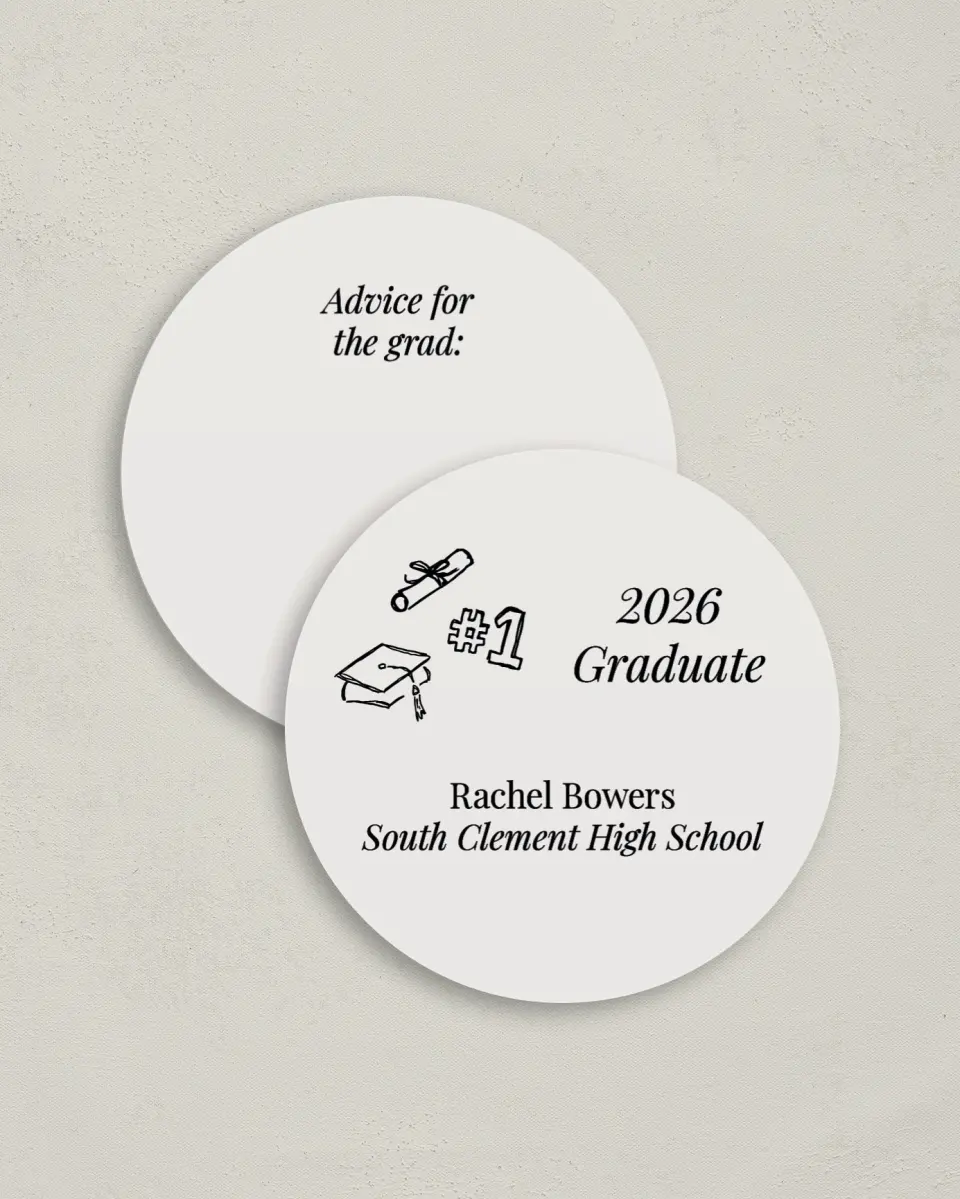 This is a 4" x 4" Advice Card called Art of Achievement printed in full color on Luxe Satin (coated) paper