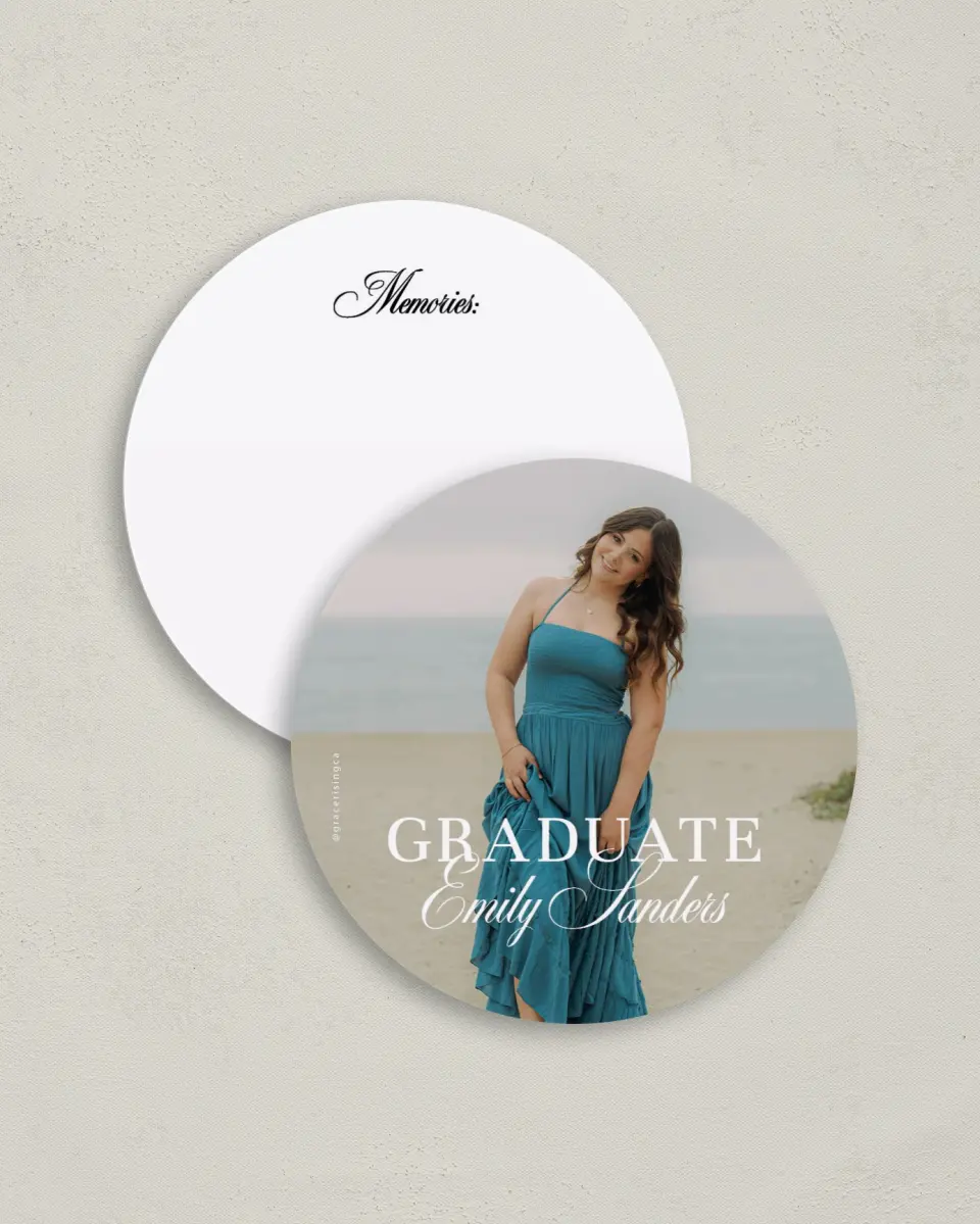 This is a 4" x 4" Share a Memory Card called Scholarly Elegance printed in full color on Luxe Satin (coated) paper