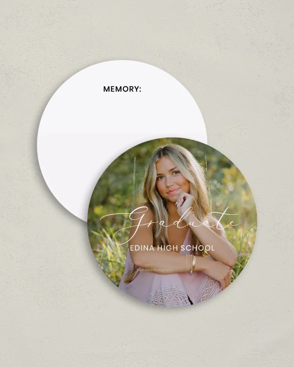 This is a 4" x 4" Share a Memory Card called Refined Moment printed in full color on Luxe Satin (coated) paper