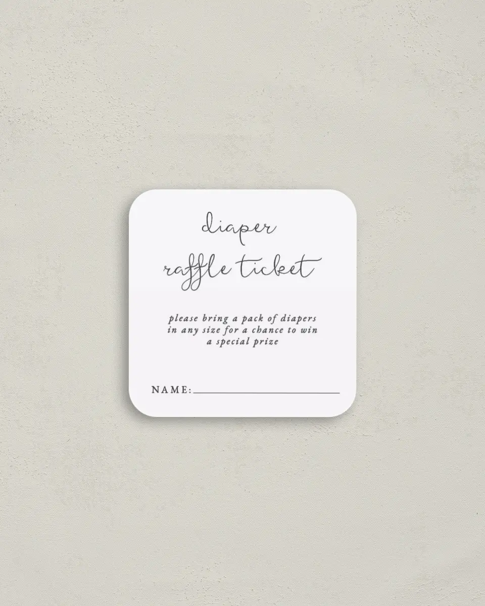 This is a 3¼" x 3¼" Details Card called Baby in Bloom printed in full color on Luxe Satin (coated) paper