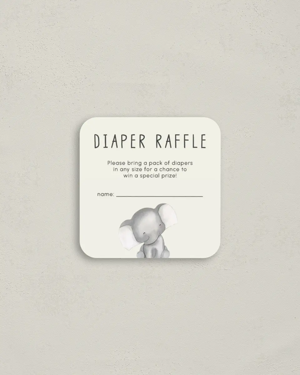 This is a 3¼" x 3¼" Details Card called Sweet Safari printed in full color on Luxe Satin (coated) paper