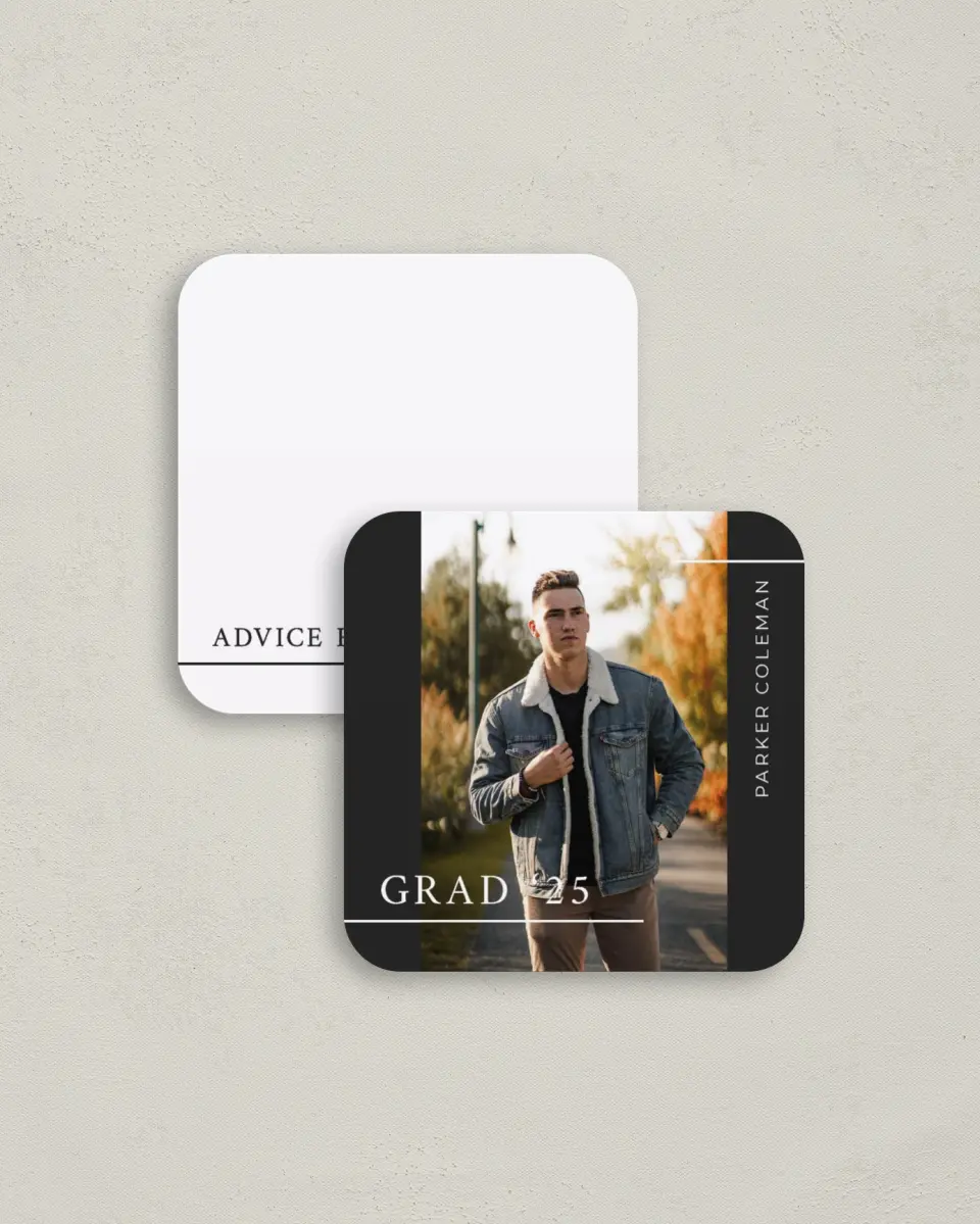 This is a 3¼" x 3¼" Advice Card called Simply Lined printed in full color on Luxe Satin (coated) paper
