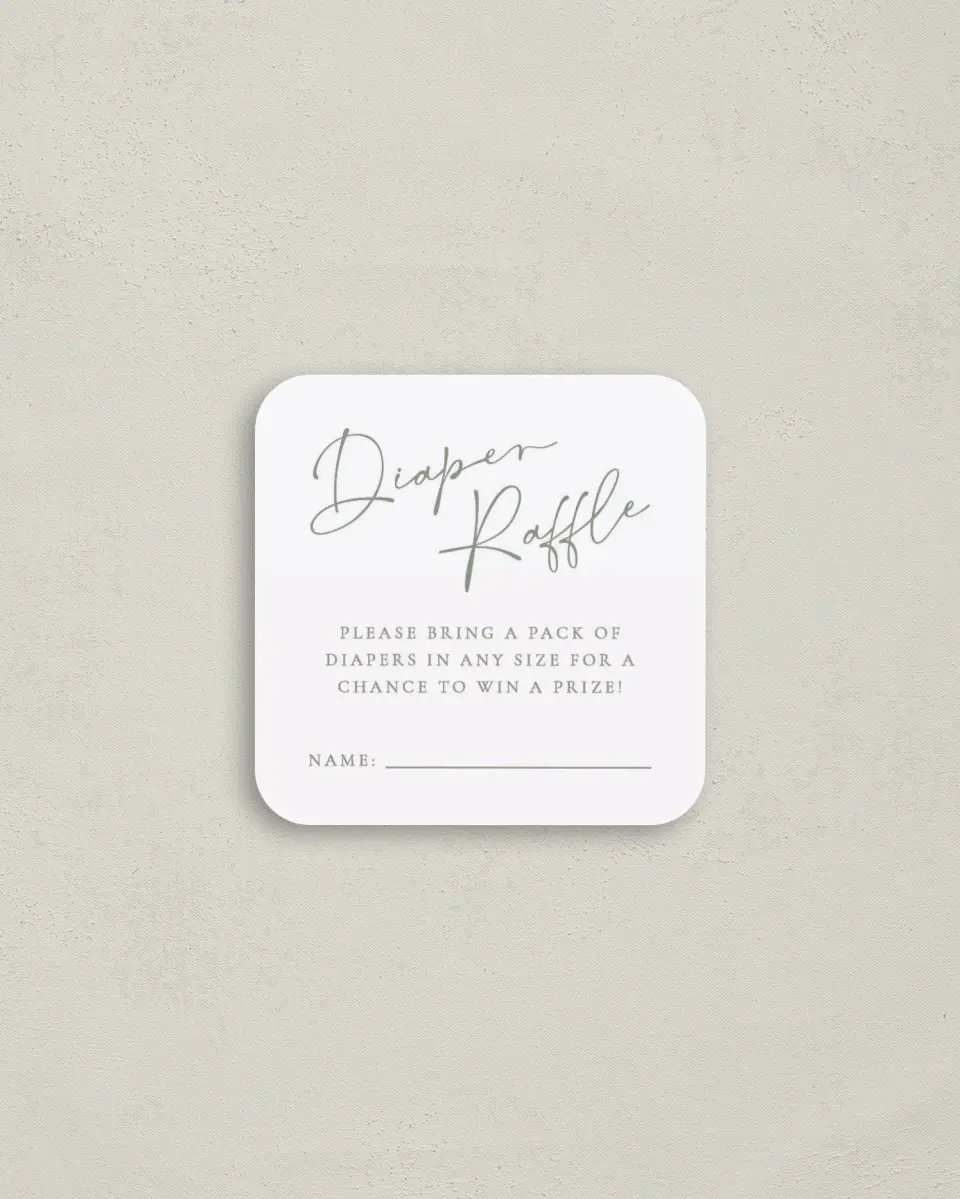 This is a 3¼" x 3¼" Details Card called Oh Baby printed in full color on Luxe Satin (coated) paper