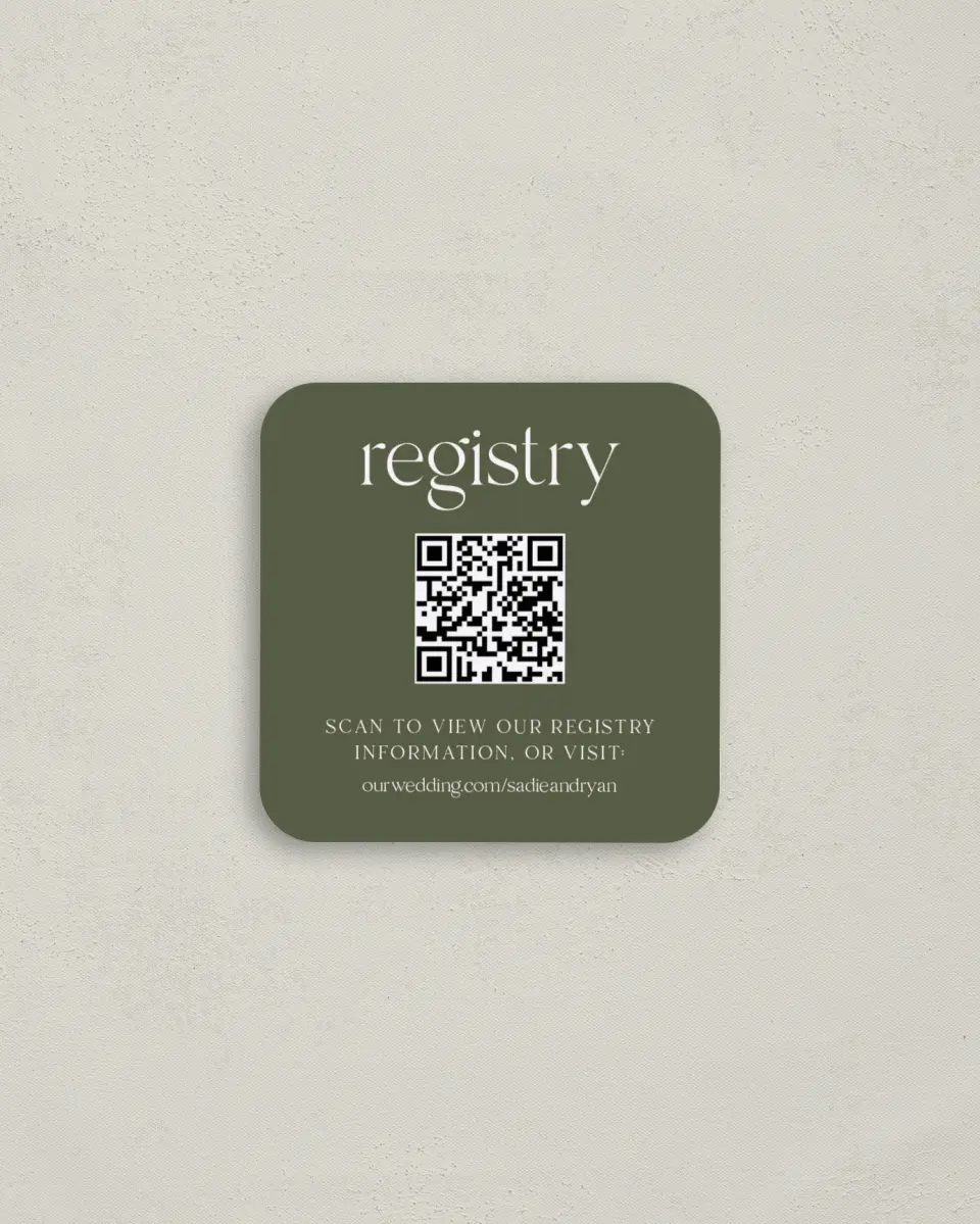 This is a 3¼" x 3¼" Registry Card called Clean Order printed in full color on Luxe Satin (coated) paper