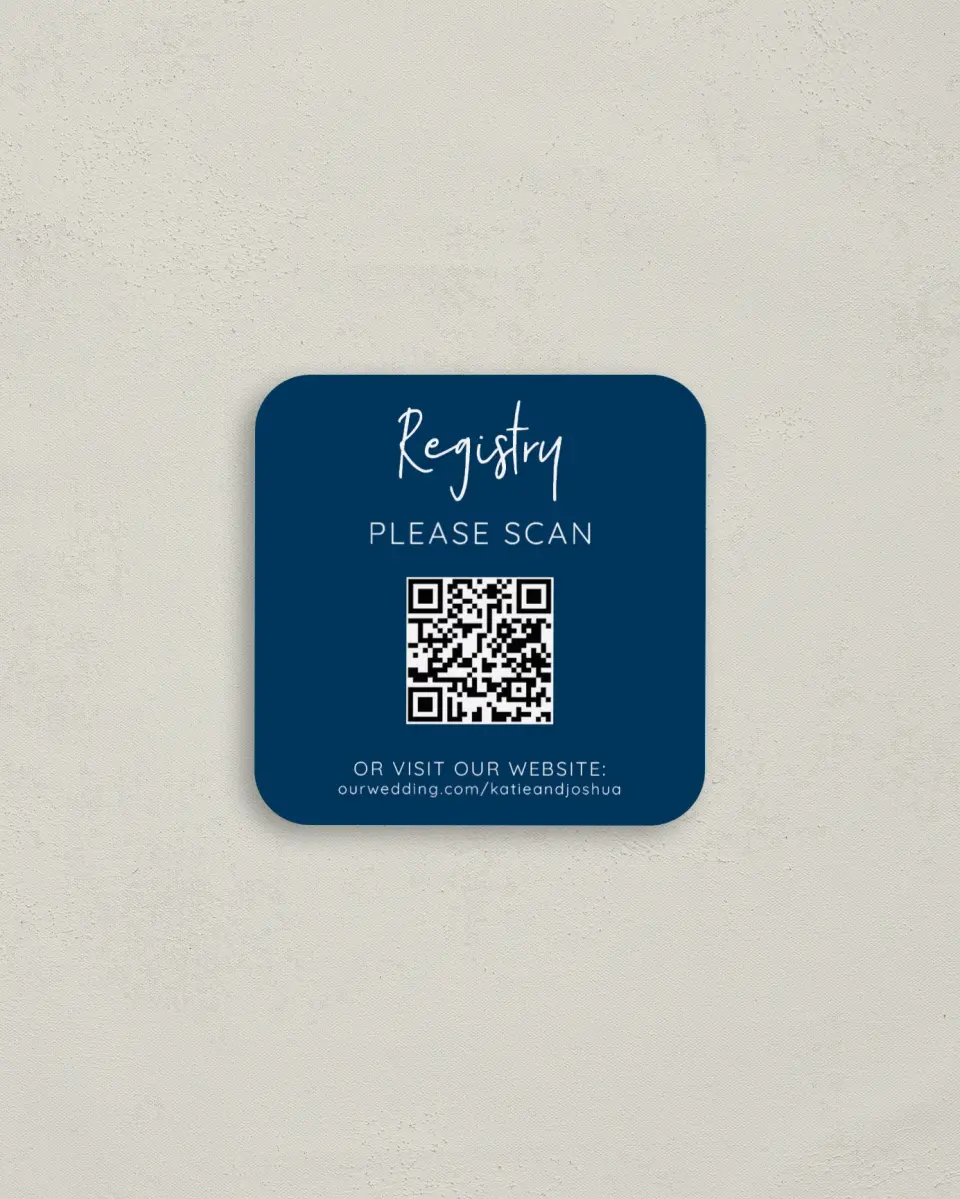 This is a 3¼" x 3¼" Registry Card called Classic Charm printed in full color on Luxe Satin (coated) paper