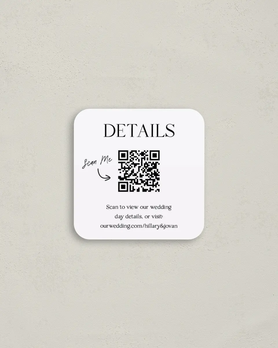 This is a 3¼" x 3¼" Details Card called Traditional Case printed in full color with Silver foil on Luxe Satin (coated) paper