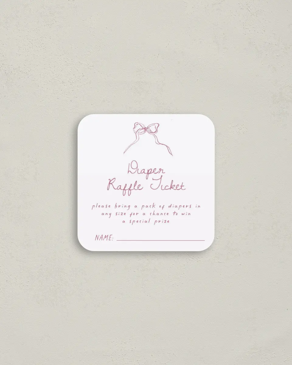 This is a 3¼" x 3¼" Details Card called Careful Coquette printed in full color on Luxe Satin (coated) paper