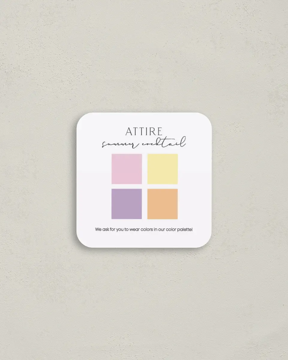 This is a 3¼" x 3¼" Registry Card called Marquise printed in full color on Luxe Satin (coated) paper
