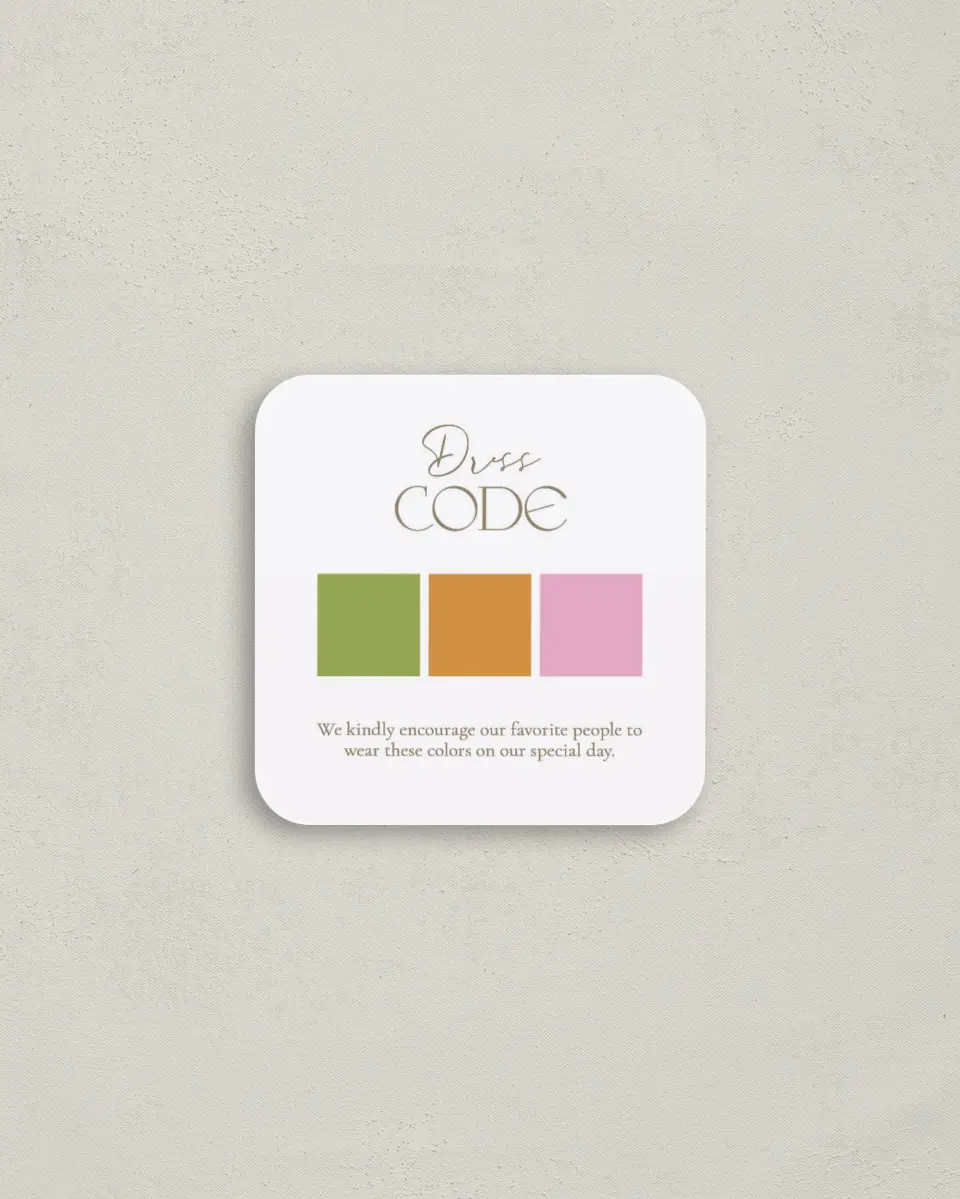 This is a 3¼" x 3¼" Registry Card called Pear printed in full color with Silver foil on Luxe Satin (coated) paper