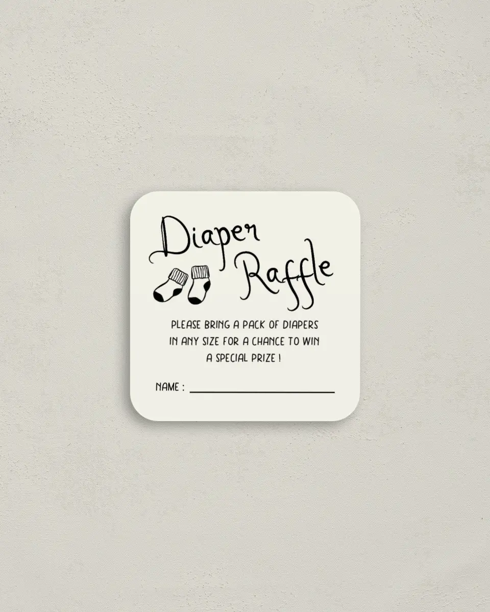 This is a 3¼" x 3¼" Details Card called Darling Doodle printed in full color on Luxe Satin (coated) paper