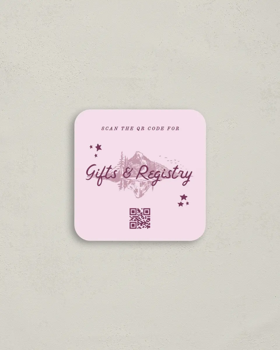 This is a 3¼" x 3¼" Bachelorette Party Thank You Card called Last Trail printed in full color on Luxe Satin (coated) paper