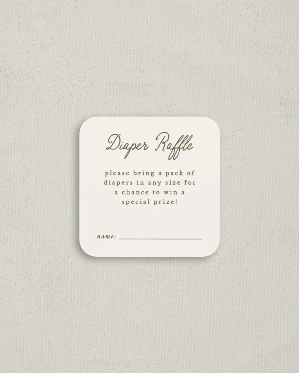 This is a 3¼" x 3¼" Details Card called Coquette Darling printed in full color on Luxe Satin (coated) paper