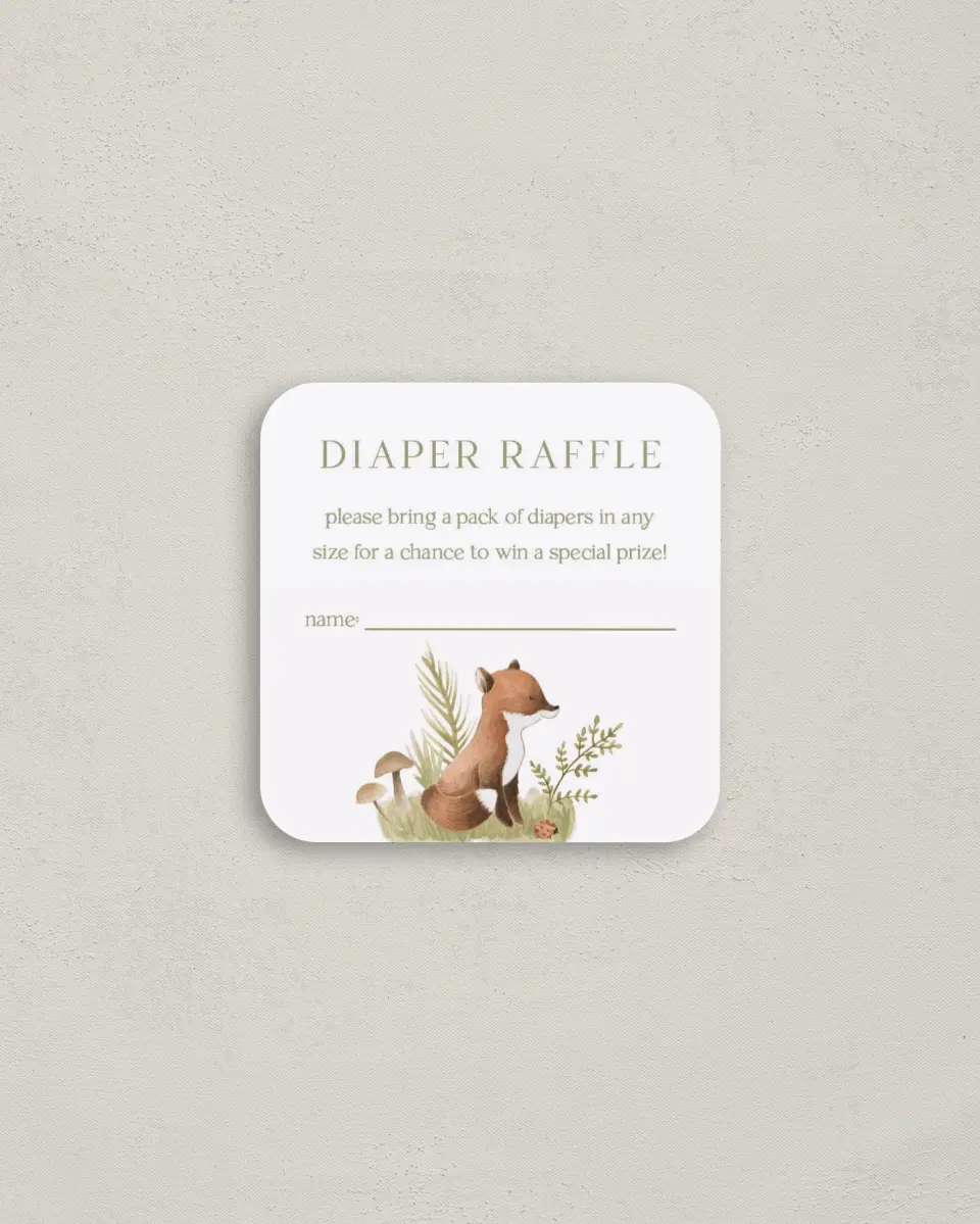 This is a 3¼" x 3¼" Details Card called Woodland Wonder printed in full color on Luxe Satin (coated) paper