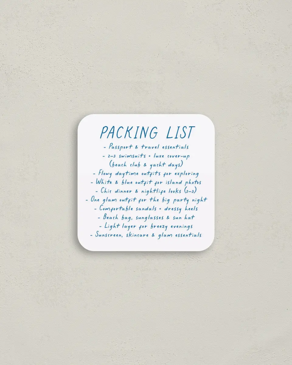 This is a 3¼" x 3¼" Bachelorette Party Thank You Card called Gimme Gimme Gimme printed in full color on Luxe Satin (coated) paper